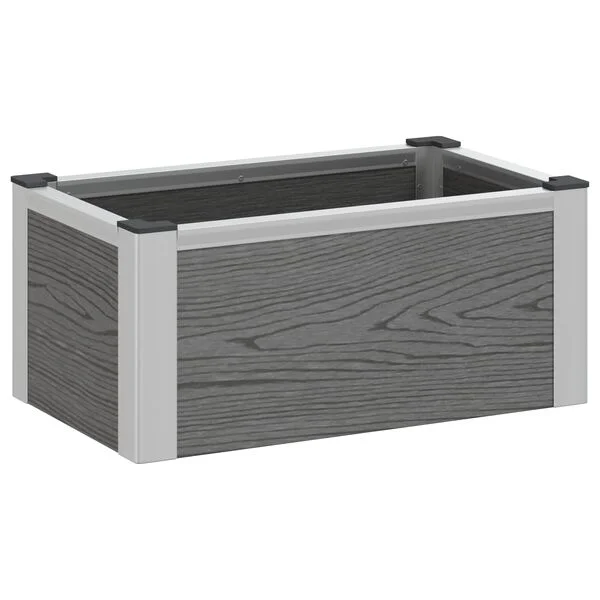vidaXL Jardinière surélevée Gris 50 x 30 x 22 cm WPC et Aluminium