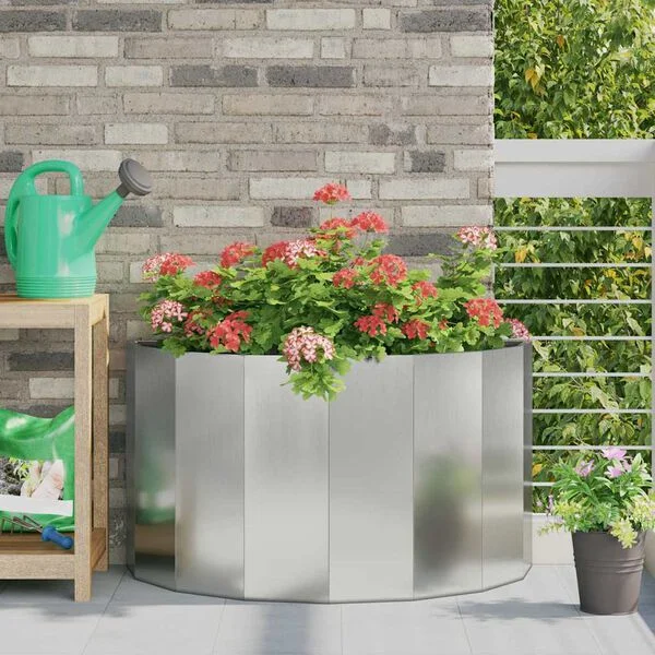 vidaXL Jardinière Argent 90 x 45 x 50 cm Acier galvanisé