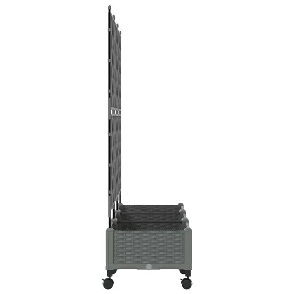 vidaXL Bac de jardin avec treillis et roues 3 pc Gris clair