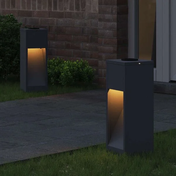 vidaXL Lumière de Chemin LED Solaire 2 pc Blanc chaud 18 x 18 x 50 cm