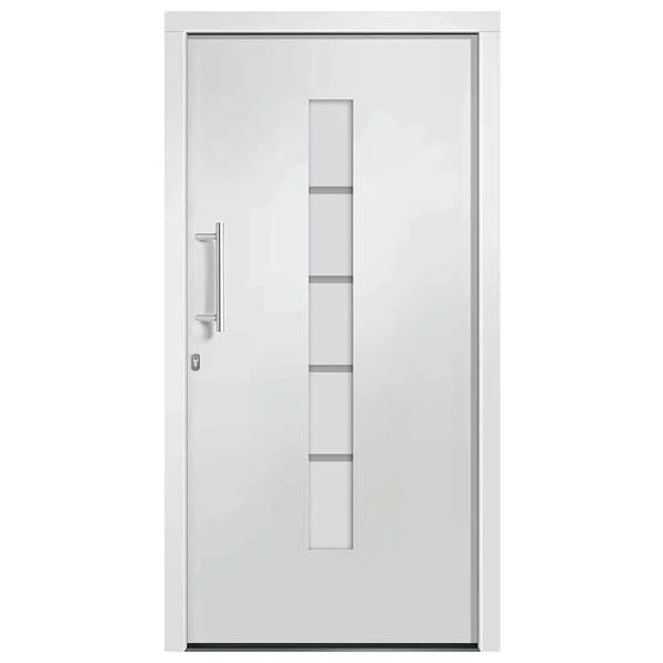 vidaXL Porte d'entrée Aluminium et PVC Blanc 100x210 cm