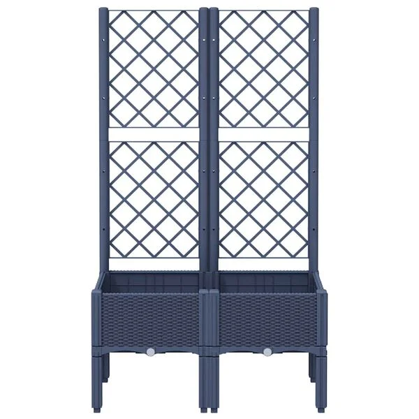 vidaXL Jardinière avec treillis bleu gris 80x40x142 cm PP