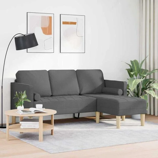 vidaXL Ensemble de Canapés Gris foncé 173 x 131 x 67 cm Polyester