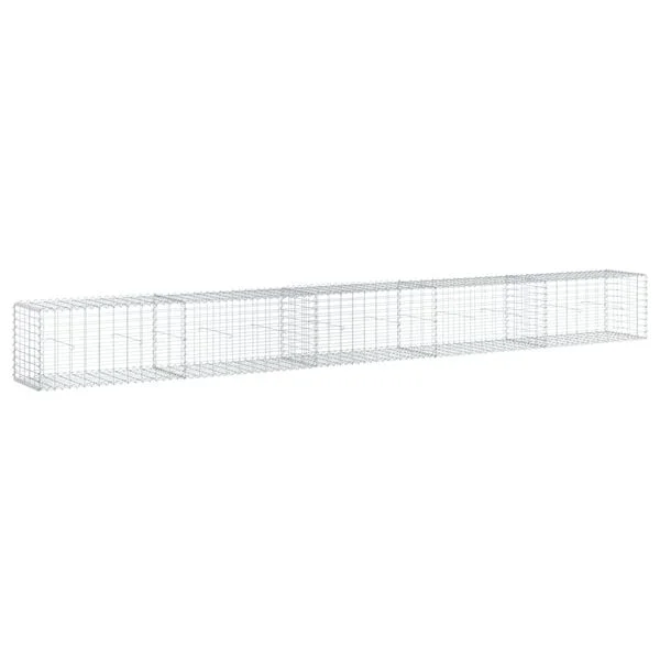 vidaXL Panier gabion avec couvercle 500x50x50 cm fer galvanisé