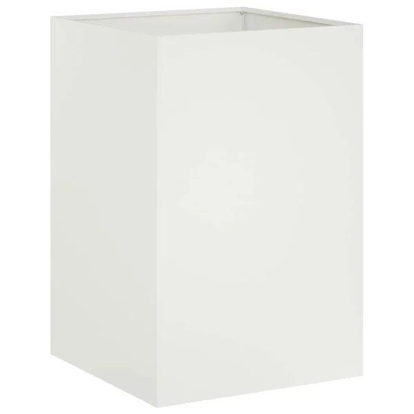 vidaXL Cache-pot de jardin Blanc 50 x 50 x 75 cm Acier laminé à froid