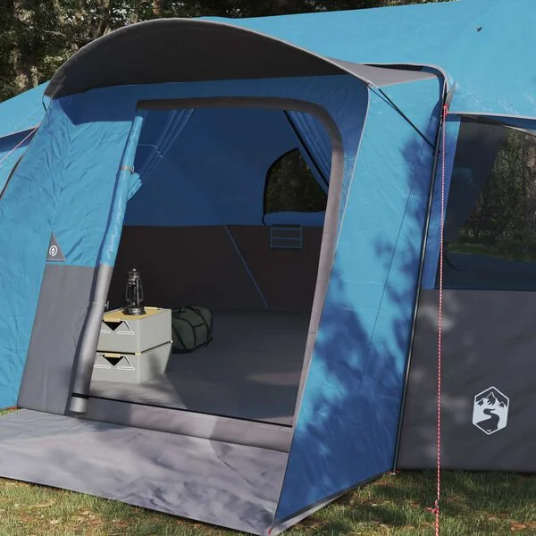 vidaXL Tente familiale avec auvent imperméable 18 personne Bleu