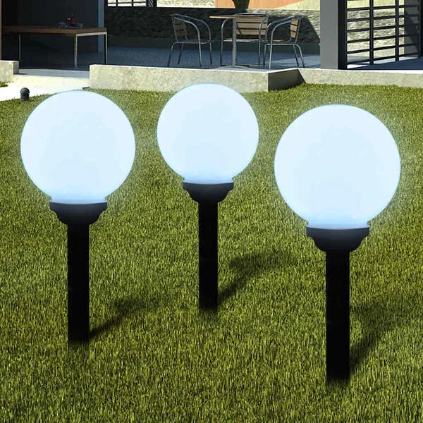 vidaXL 6 pcs Lampes d'allée d'extérieur à LED 20 cm et piquet au sol