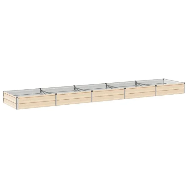 vidaXL Jardin surélevé Ivoire 400 x 80 x 24 cm acier laminé à froid