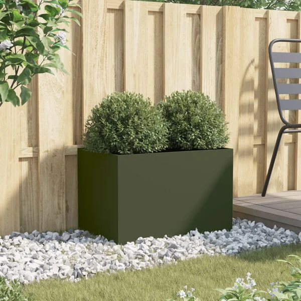 vidaXL Jardinière vert olive 62x40x39 cm acier