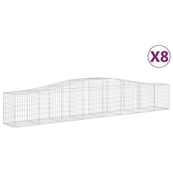 vidaXL Paniers à gabions arqués 8 pcs 400x50x60/80 cm Fer galvanisé