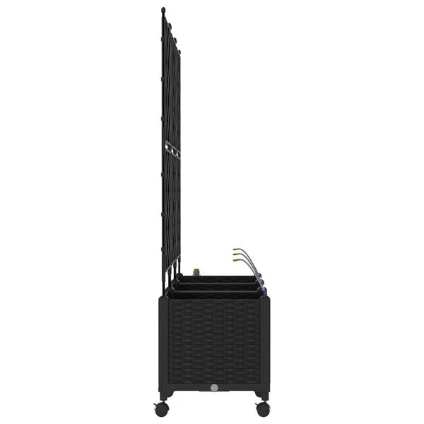 vidaXL Porte-plante de jardin avec irrigation et roues 3 pc Noir PP