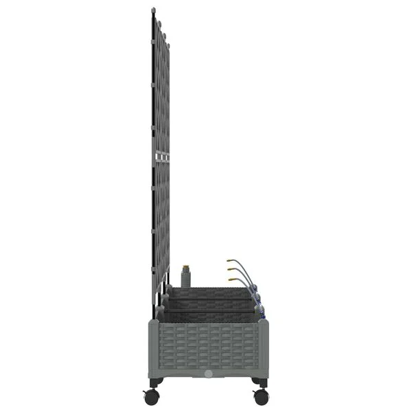 vidaXL Porte-plante de jardin avec irrigation et roues 3 pc Gris clair