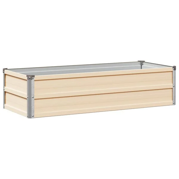 vidaXL Jardin surélevé Ivoire 100 x 40 x 24 cm acier laminé à froid