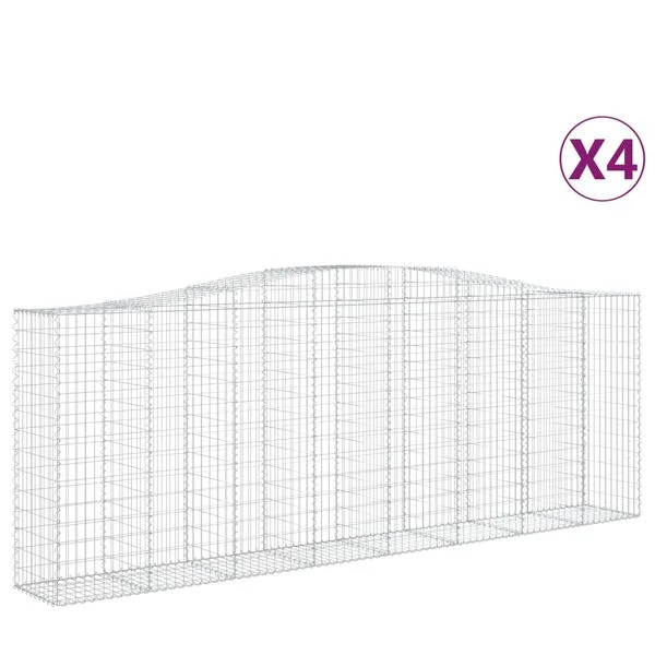 vidaXL Paniers à gabions arqués 4 pcs 400x50x140/160 cm Fer galvanisé