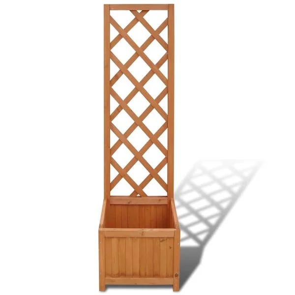 vidaXL Jardinière avec treillis 40x30x135 cm bois massif de sapin