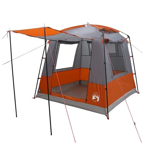 vidaXL Tente de fête 4 personne Gris et orange