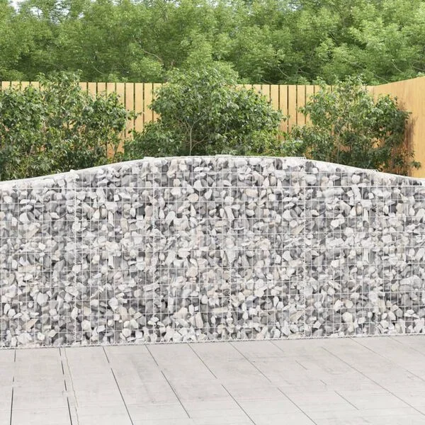 vidaXL Paniers à gabions arqués 4 pcs 400x50x100/120 cm Fer galvanisé