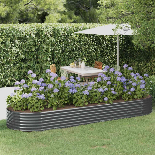vidaXL Lit surélevé de jardin Acier galvanisé Anthracite