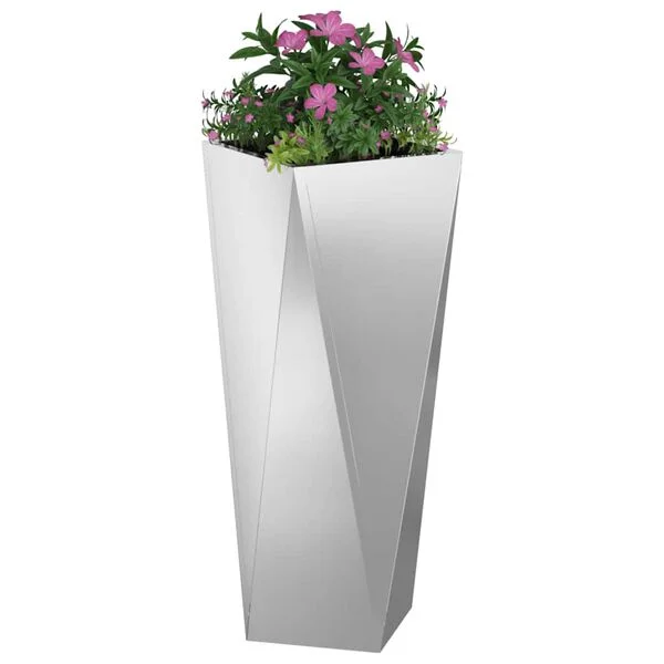 vidaXL Jardinière Argent 30 x 30 x 75 cm Acier galvanisé