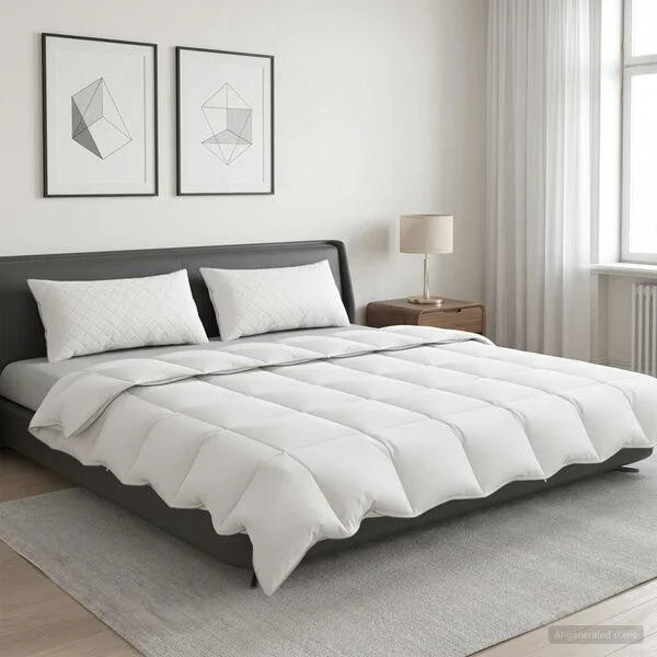 vidaXL Ensemble de couette 90 % en duvet d’oie FULDA 3 pc 200 x 200 cm