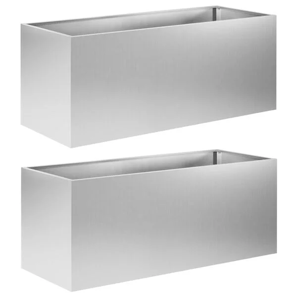 vidaXL Cache-pot de jardin 2 pc Argenté 80 x 40 x 40 cm