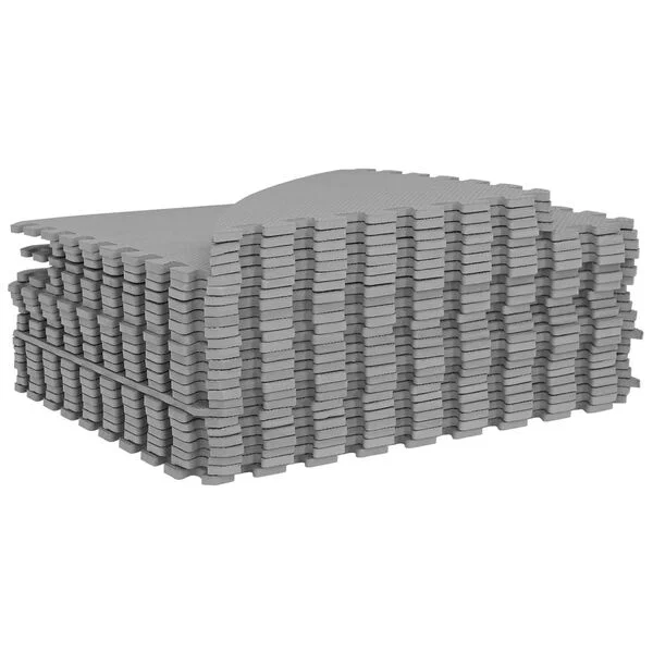 vidaXL Tapis de sol de piscine 25 pc Ø 292 cm Rond Mousse EVA Gris