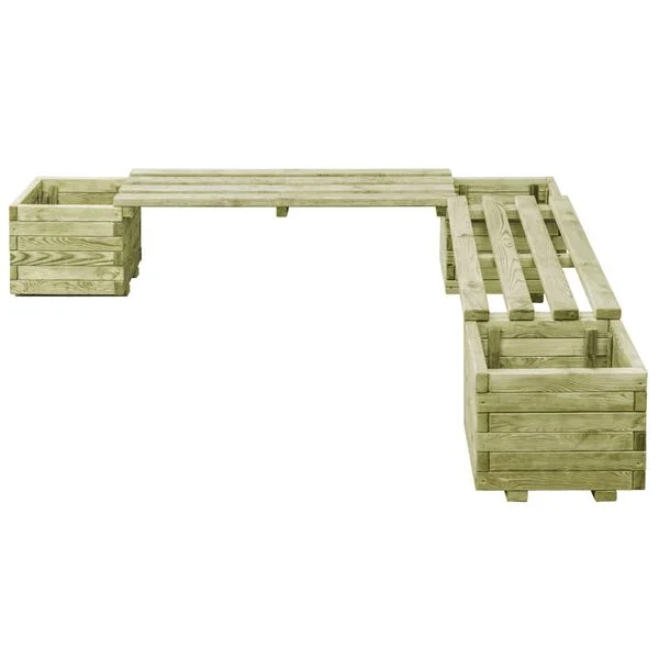 vidaXL Banc de jardin à jardinières Bois de pin imprégné
