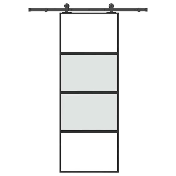 vidaXL Porte coulissante kit de quincaillerie trempé verre aluminium