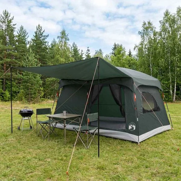 vidaXL Tente familiale 5 personne Vert armée Polyester