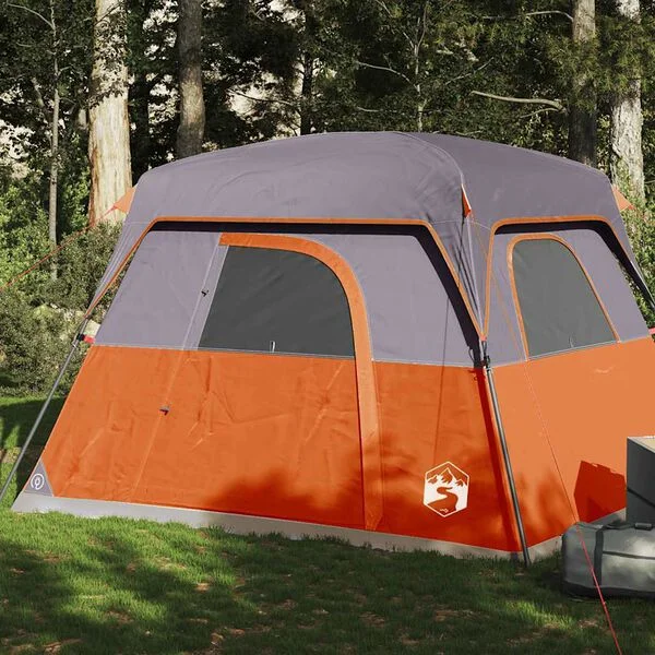 vidaXL Tente de camping de cabine 4 personnes orange imperméable