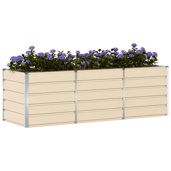 vidaXL Jardinière Ivoire 240 x 80 x 75 cm Acier