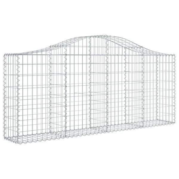 vidaXL Paniers à gabions arqués 40 pcs 200x30x80/100 cm Fer galvanisé