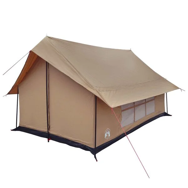 vidaXL Tente Cabane Marron 340 x 246 x 210 cm Polycoton