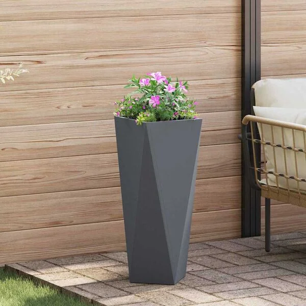 vidaXL Jardinière Anthracite 30 x 30 x 75 cm Acier