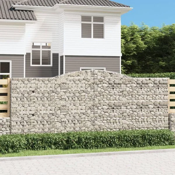 vidaXL Paniers à gabions arqués 20 pcs 400x50x160/180 cm fer galvanisé