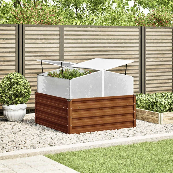 vidaXL Jardinière de jardin avec serre acier résistant aux intempéries
