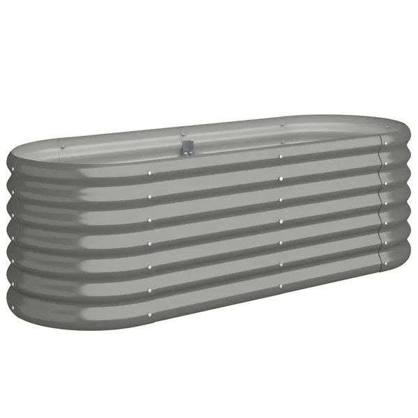 vidaXL Lit surélevé de jardin Acier galvanisé 114x40x36 cm gris
