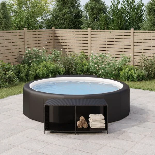 vidaXL Étagères de rangement 2 pcs noir résine tressée