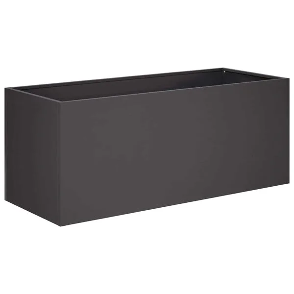 vidaXL Cache-pot de jardin Noir 100 x 40 x 40 cm Acier laminé à froid