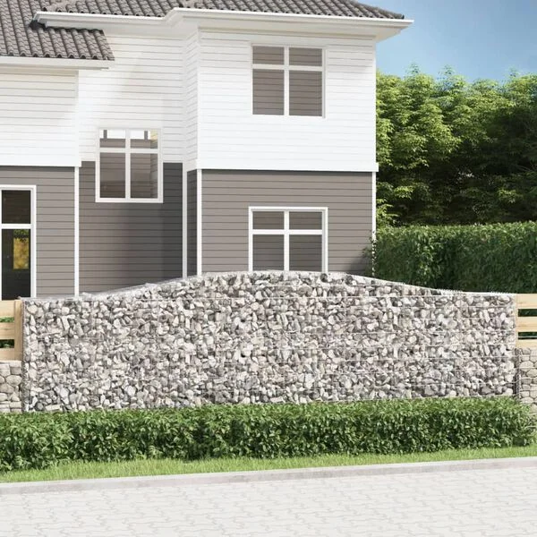 vidaXL Paniers à gabions arqués 20 pcs 400x50x120/140 cm Fer galvanisé