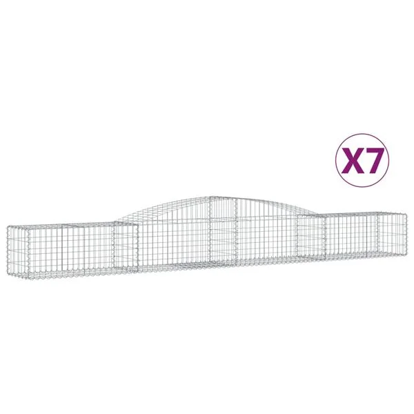 vidaXL Paniers à gabions arqués 7 pcs 400x50x40/60 cm Fer galvanisé