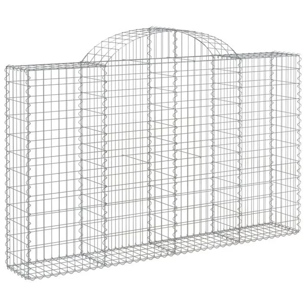 vidaXL Paniers à gabions arqués 30 pcs 200x30x120/140 cm Fer galvanisé