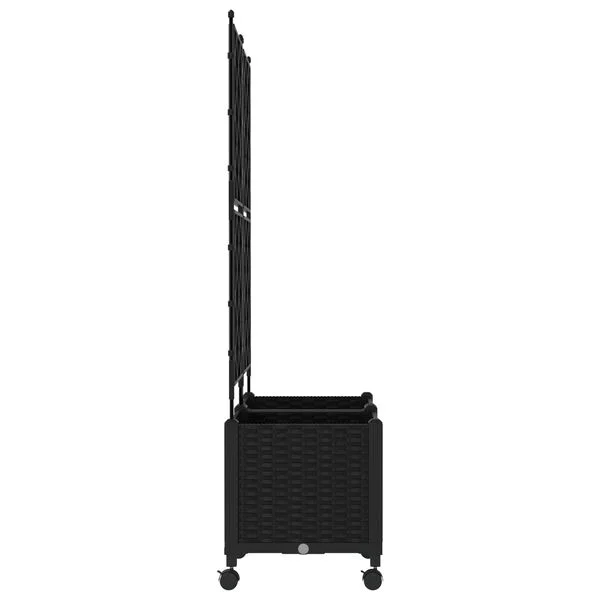 vidaXL Bac de jardin avec treillis et roues 2 pc Noir 80 x 40 x 149 cm