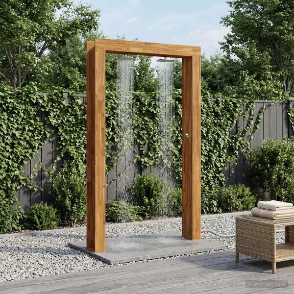 vidaXL Douche d'extérieur 226 cm Naturel