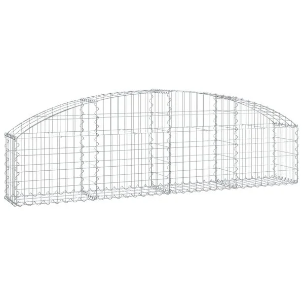 vidaXL Panier de gabions arqué 200x30x40/60 cm Fer galvanisé