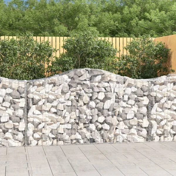 vidaXL Paniers à gabions arqués 30 pcs 200x50x100/120 cm fer galvanisé