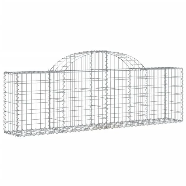 vidaXL Paniers à gabions arqués 11 pcs 200x30x60/80 cm Fer galvanisé