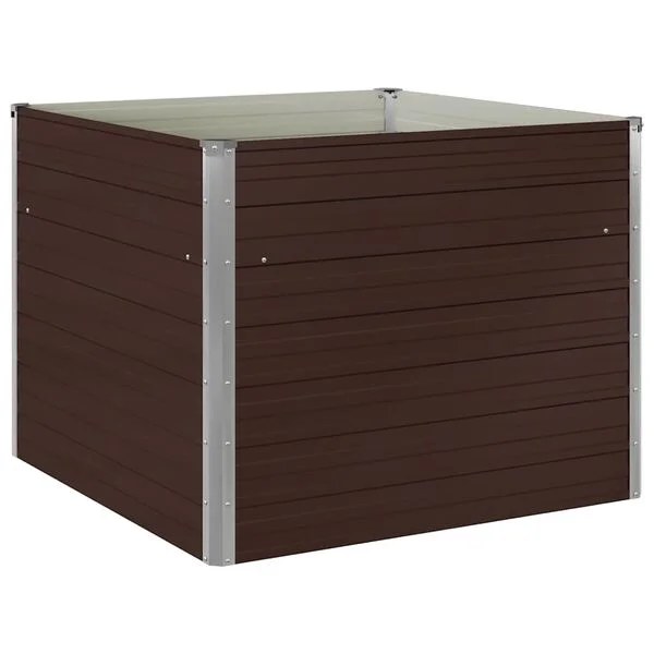 vidaXL Jardinière surélevée Marron 100x100x77 cm Acier galvanisé
