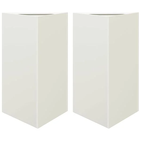 vidaXL Jardinières 2 pcs blanc triangulaire 50x43x75 cm acier