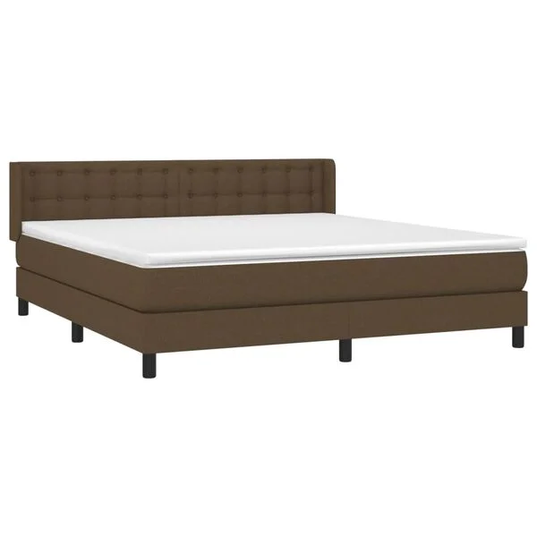 vidaXL Sommier à lattes de lit avec matelas Marron foncé 160x200 cm